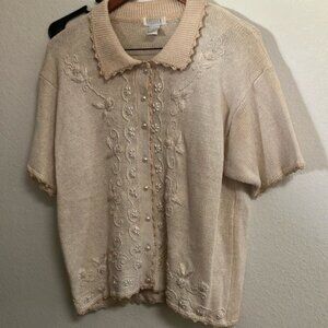 Vintage Sellecca short sleeve cardigan large